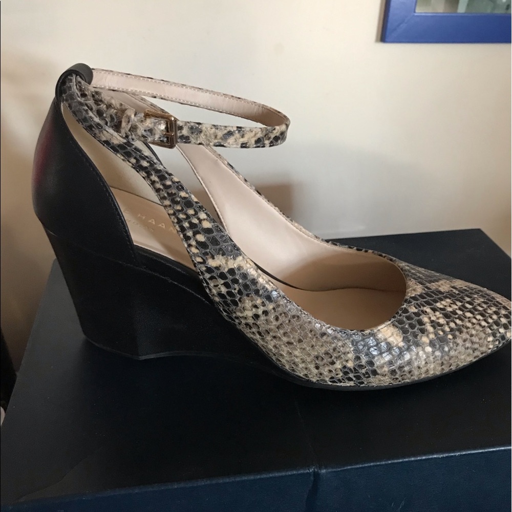 NWT Cole Haan Lea Snake Print Leather Ankle Strap